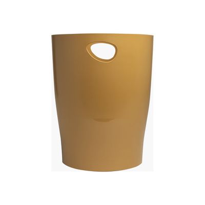 9002493453296-Exacompta Neo Deco - Corbeille à papier 15L - or cuivré-Avant-0