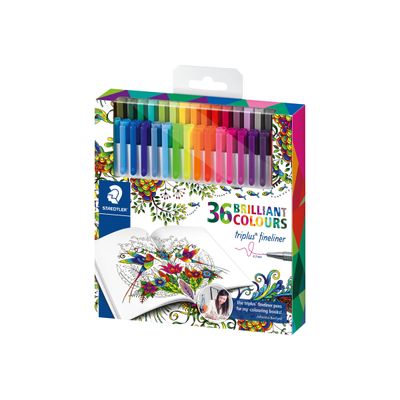4007817011072-STAEDTLER triplus 334 - Pack de 36 feutres fins - 0.3 mm - couleurs assorties-Angle droit-2
