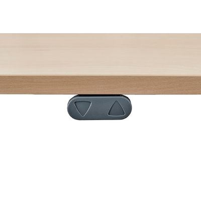 3253310223967-Bureau LEVEL - Bureau éléctrique - L160 - pied carbone - plateau imitation chêne clair--2