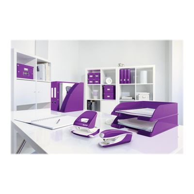 4002432103058-Leitz WOW NeXXt 5008 - Perforateur - 30 feuilles - métal - violet métallisé-Angle droit-2