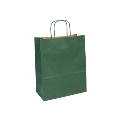 3329683957102-Clairefontaine - 25 Sacs cadeau kraft - 22 cm x 10 cm x 27 cm - vert-Angle gauche-0
