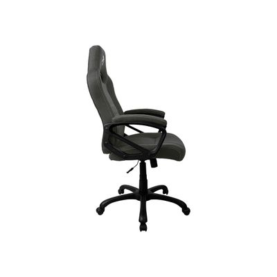 850009447258-Fauteuil de bureau ENZO - accoudoirs fixes - appuie-tête intégré - gris foncé-Gauche-6