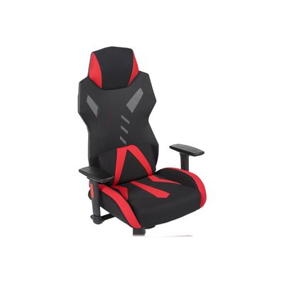 3701338800702-Fauteuil gamer POPER-M - accoudoirs réglables - noir et rouge-Gros plan-7