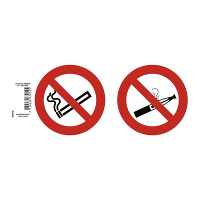 3130630670155-Exacompta - Pictogramme - interdit de vapoter/fumer - 100 x 100 mm - rouge-Avant-0