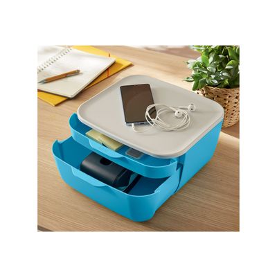 4002432124763-Leitz Cosy - Bloc de classement plastique - 2 tiroirs - bleu-Angle droit-5