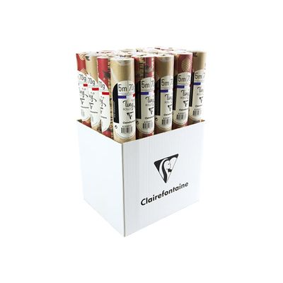 3329682238318-Clairefontaine Kraft Generosity - emballage cadeau - 35 cm x 5 m - papier kraft - 20 roulea-Angle gauche-4