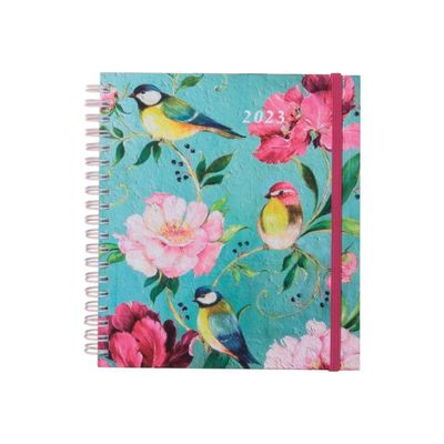 3660942078108-Agenda Sophie Adde - 1 semaine sur 2 pages - 15 x 21 cm - oiseaux - Exacompta-Avant-0