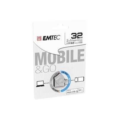 3126170158178-Emtec Mobile & Go T250B micro-USB - clé USB 32 Go - USB 2.0-Angle gauche-1