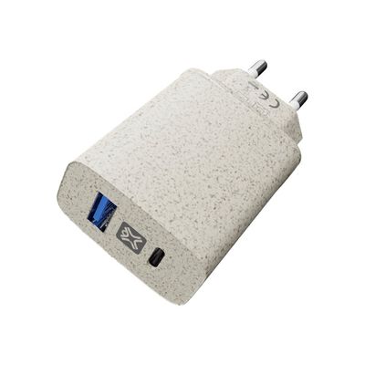 5453003786849-XtremeMac Eco - Chargeur allume cigare - bouble prise USB-C - 20 Watt-Angle droit-0