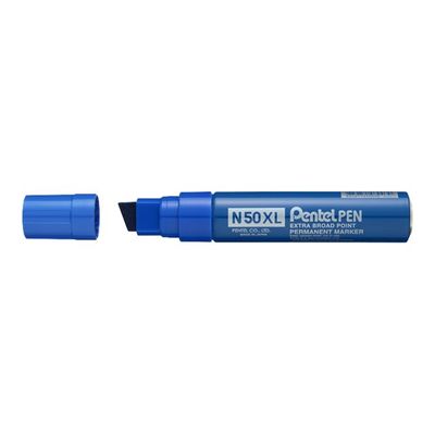 0884851030030-Pentel PEN N50 XL - Marqueur permanent - pointe biseau large - bleu-Avant-0