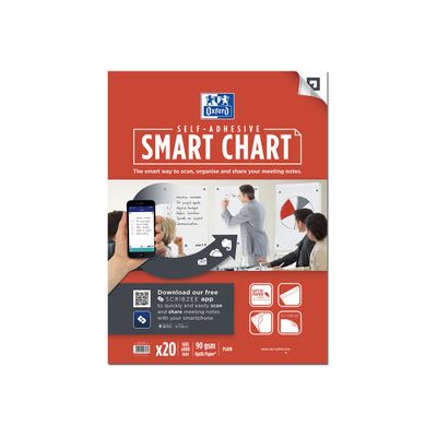 4006140028474-Oxford SmartChart - Recharge pour paperboard - 20 feuilles repositionnables Scribzee-Avant-0