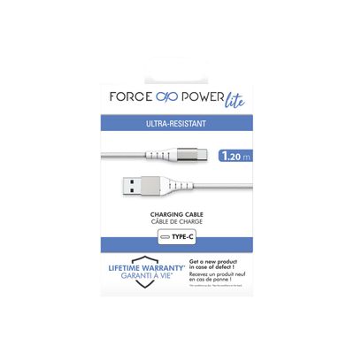 3571211456018-Bigben - câble de charge et de synchronisation USB/USB-C - 1.2 m - blanc-Avant-2