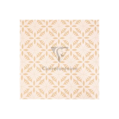 3329682238301-Clairefontaine Knalt - emballage cadeau - 35 cm x 5 m - blanc floral - papier kraft - 1 roulea-Gros plan-3