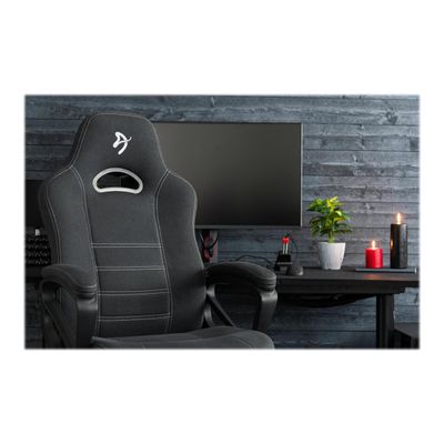 850009447258-Fauteuil de bureau ENZO - accoudoirs fixes - appuie-tête intégré - gris foncé-Gros plan-10