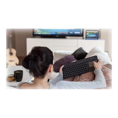 5099206059276-Logitech K400 Plus - clavier sans fil Azerty - avec pavé tactile intégré-Angle droit-10