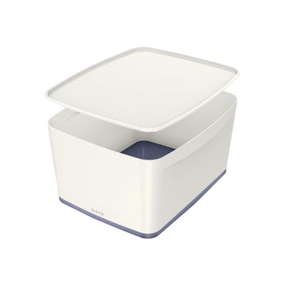 4002432116461-Leitz MyBox - Boîte de rangement format moyen - blanc/gris-Angle droit-0