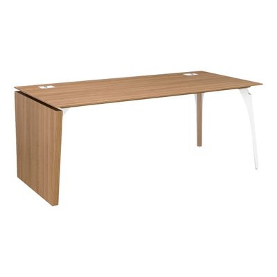 3483600600097-Bureau - XENON - Merisier - L 190 cm - pieds panneaux/métal réversible-Angle gauche-0