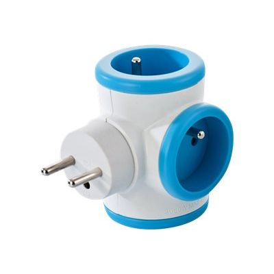 3760110684190-WATT & CO - multiprise triplite rotative - blanc/bleu-Angle droit-0