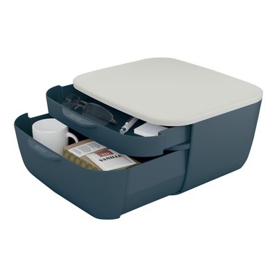 4002432124770-Leitz Cosy - Bloc de classement plastique - 2 tiroirs - gris-Angle droit-3