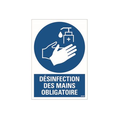 8711234133663-Pickup - Panneau polystyrène - Désinfection des mains obligatoire - 33 x 23 cm-Avant-0