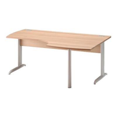 3483600784773-Bureau compact à droite JAZZ+ - 180 cm - Pieds métal - Hêtre ambré-Angle droit-1