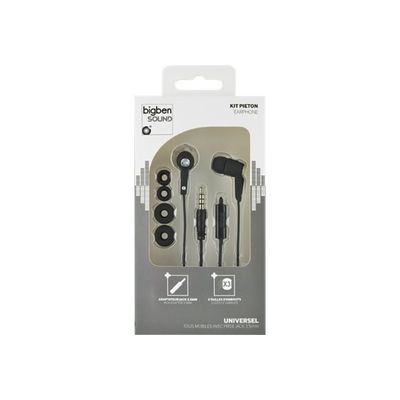 3571211264453-BIGBEN Kit main libre - Ecouteurs filaire avec micro - intra-auriculaire - noir -Avant-2