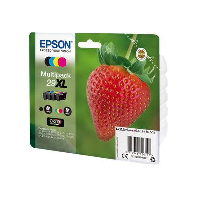 0000005574131-Epson 29XL Fraise - Pack de 4 - noir, cyan, magenta, jaune - cartouche d'encre originale-Angle droit-2