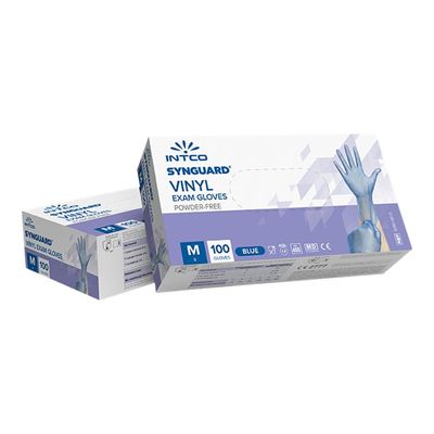 6973069772017-Intco Synguard - Boîte de 100 gants en vinyle - non poudré - jetables - taille S-Angle gauche-0