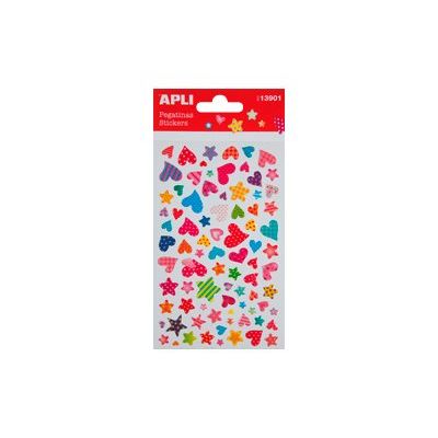 8410782139010-Apli - 1 feuille gommettes cœurs et étoiles-Avant-0