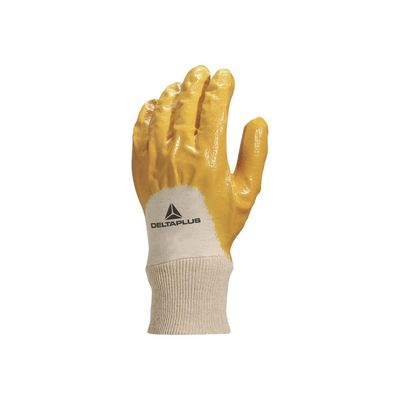 3295249189594-Delta Plus - Gants de protection Nitrile - Taille 10 - coton dos aéré  - jaune-Angle droit-0