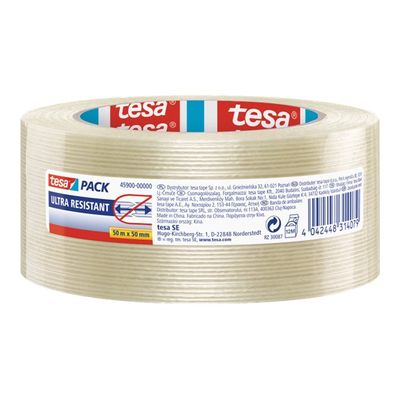 4042448314079-Tesapack - Ruban adhésif d'emballage armé "monofilament" - 50 mm x 50 m-Avant-0