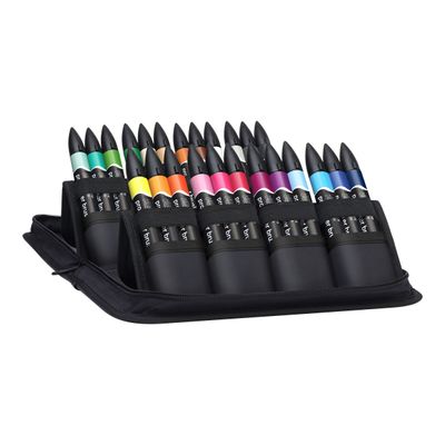 884955063446-ProMarker brush - Trousse 24 marqueurs - double pointe - étudiant designer-Angle gauche-2