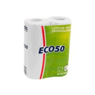 3378921953055-Evadis - 2 Rouleaux d'essuie-tout - 50 feuilles - blanc-Avant-0