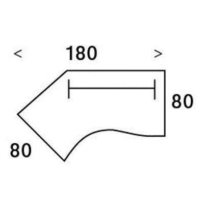 3253310149977-Bureau 135° IDRA - retour d'angle à gauche - L180 cm - Pieds blanc - Plateau imitation Hêtre--3