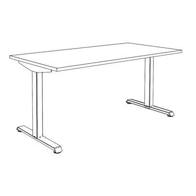 3253310223967-Bureau LEVEL - Bureau éléctrique - L160 - pied carbone - plateau imitation chêne clair--4