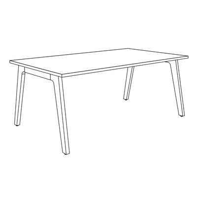3253310300736-Bureau STEELY Manager - L180 x P100 x H72,5 cm - pieds blanc - plateau imitation noyer--3