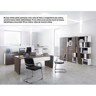 3483600647283-Bureau XENON - 170 cm - Pieds panneaux - Chêne royal--1