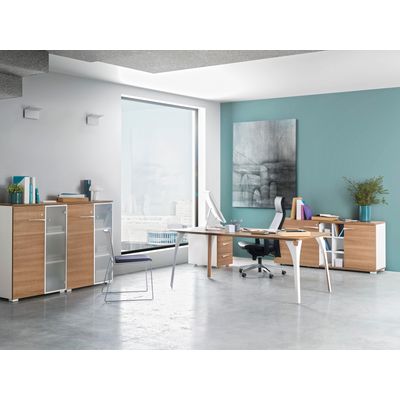 3483600647320-Bureau XENON - 190 cm - Pieds métal - Chêne royal--2