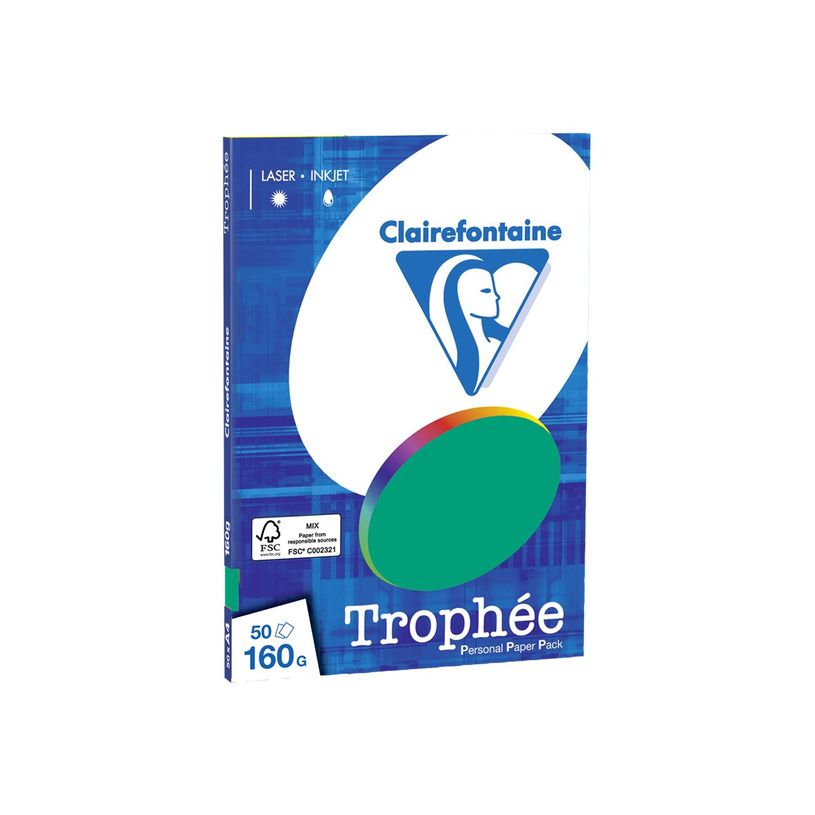0400000041735-Clairefontaine Trophée - Papier couleur - A4 (210 x 297 mm) - 160 g/m² - Ramette de 50 feuill-P_4173_1-0