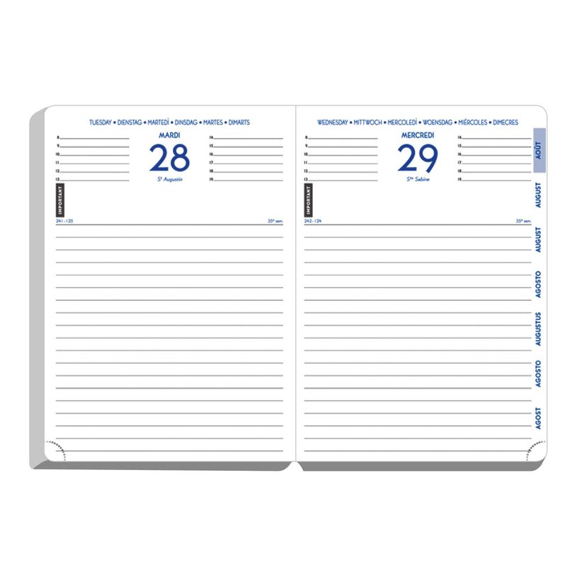 3660942000048-Agenda Floralie - 1 jour par page - 12 x 17 cm - disponible dans différentes couleurs - Exac-P_18413_11-5