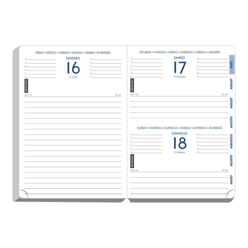 3660942000048-Agenda Floralie - 1 jour par page - 12 x 17 cm - disponible dans différentes couleurs - Exac-P_18413_12-6