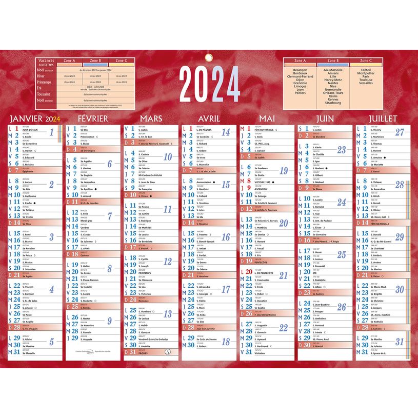 3592930026474-Bouchut 222 - Calendrier bancaire 7 mois par face - 32 x 42 cm - rouge-P_22201_1-0