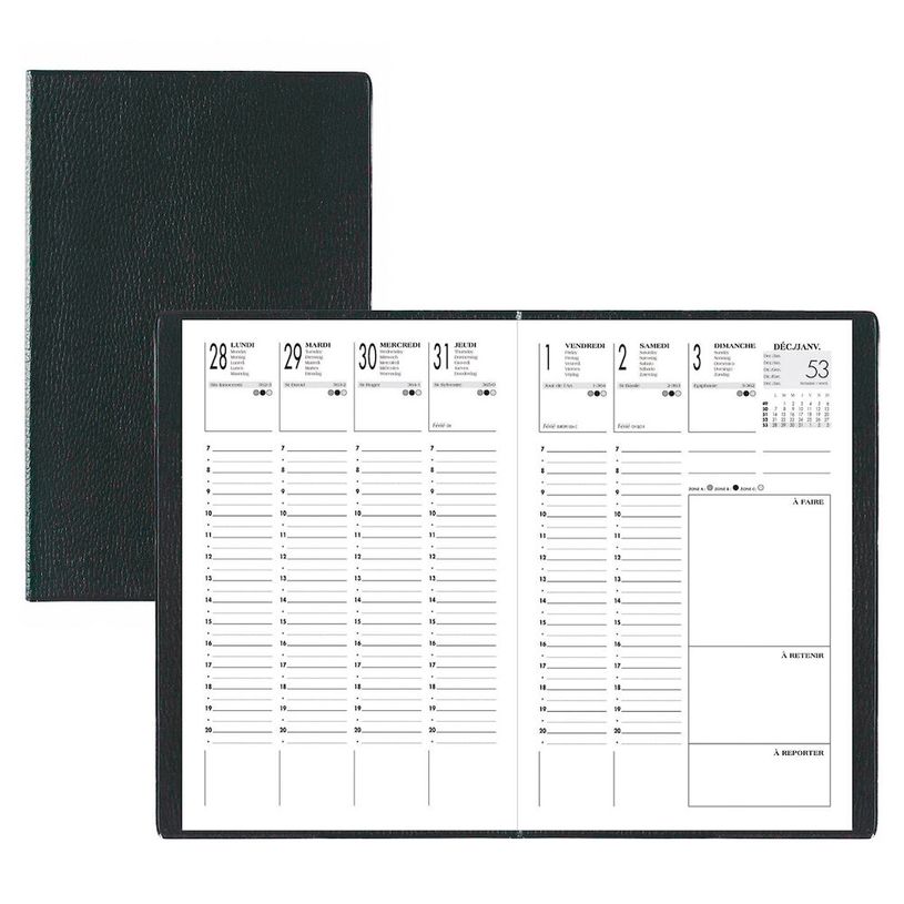 3147281254405-Agenda de poche Lecas Economique - 1 semaine sur 2 pages - 9 x 13 cm - noir-P_25440_2-1