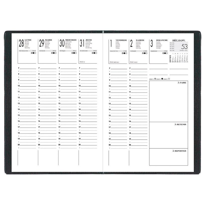 3147281254405-Agenda de poche Lecas Economique - 1 semaine sur 2 pages - 9 x 13 cm - noir-P_25440_3-2