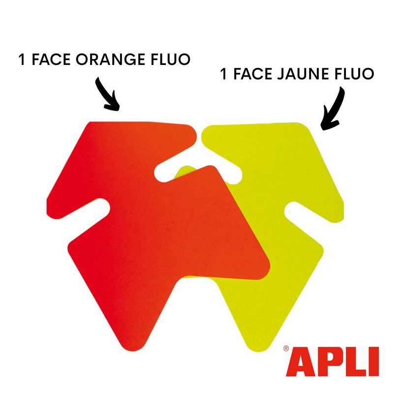 3270241239102-Apli Agipa - 10 flèches fluo effaçables - jaune/orange - 24 x 32 cm--2