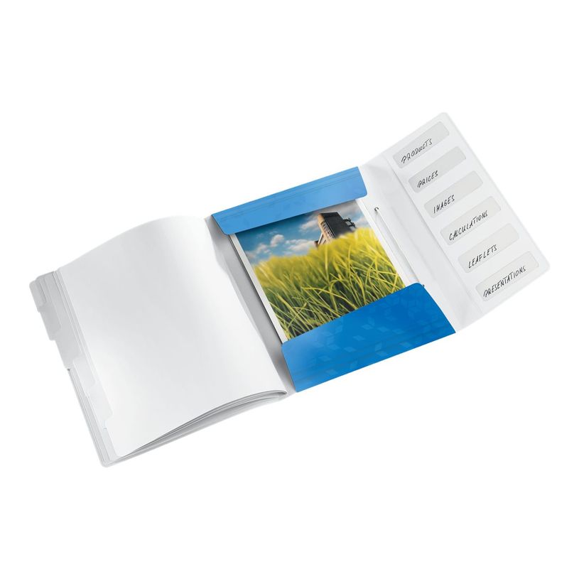 4002432106219-Leitz WOW - classeur - 6 positions - pour A4 - capacité : 200 feuilles - à onglets - ble-P_300018804_1-3