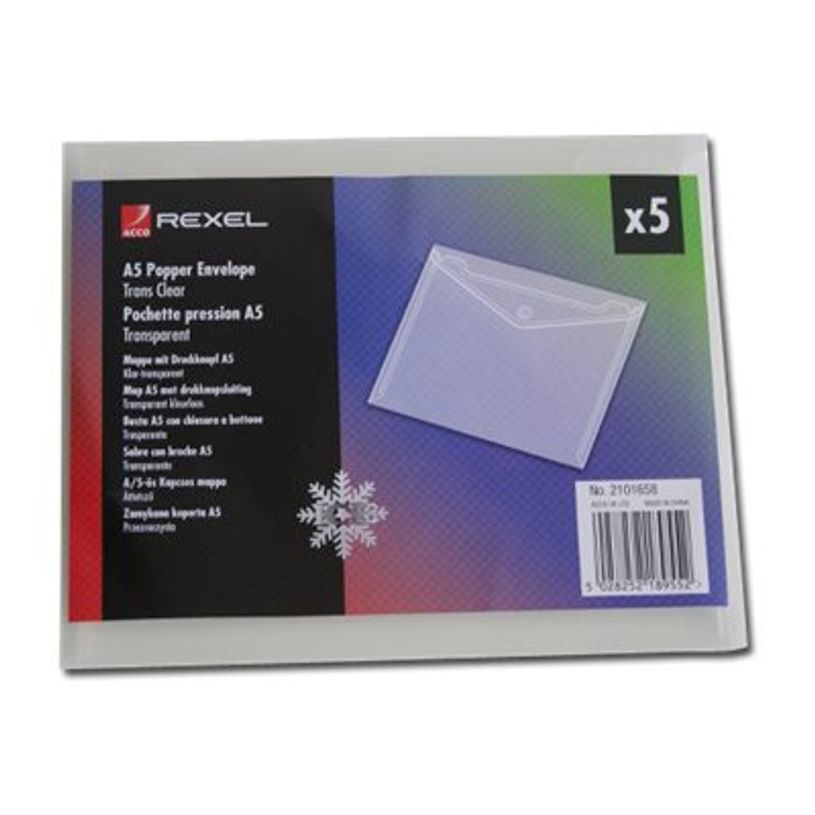 5028252189552-Rexel ICE Popper - Pochette - pour A5 (148 x 210 mm) - clair (pack de 5)-P_300019415_1-2