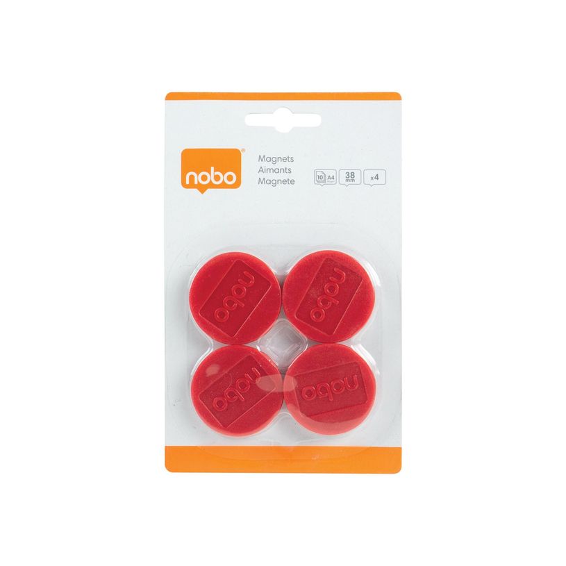 5028252140010-Nobo aimant - 3,8 cm de diamètre - rouge (pack de 4)-P_300023772_3-4