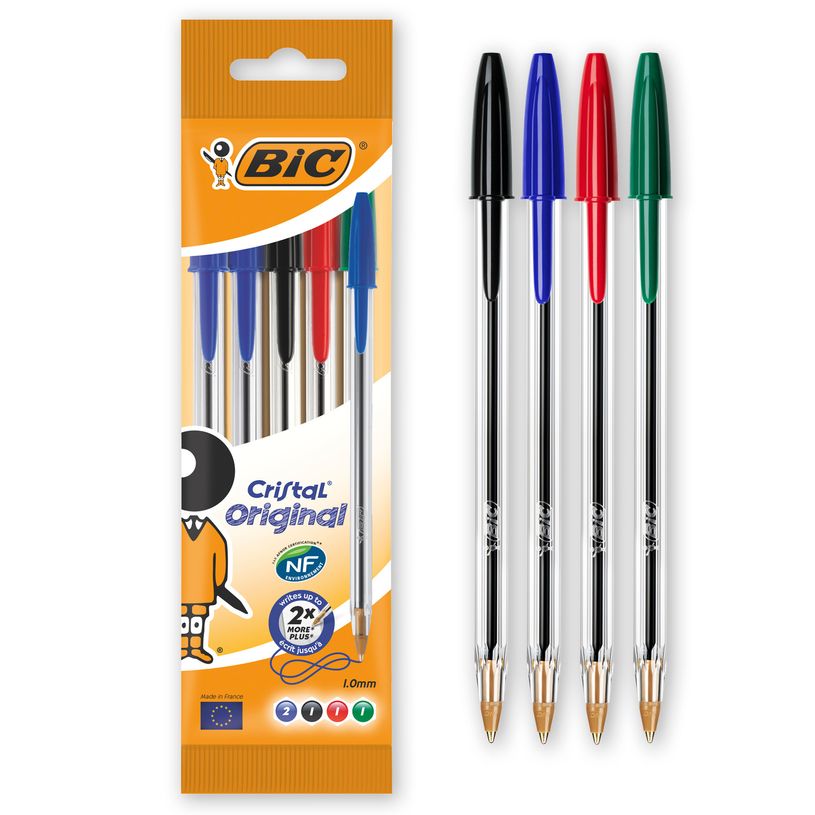 0070330100763-BIC Cristal - Pack de 5 Stylos à bille - couleurs assorties - 1 mm-P_300028295_1-0
