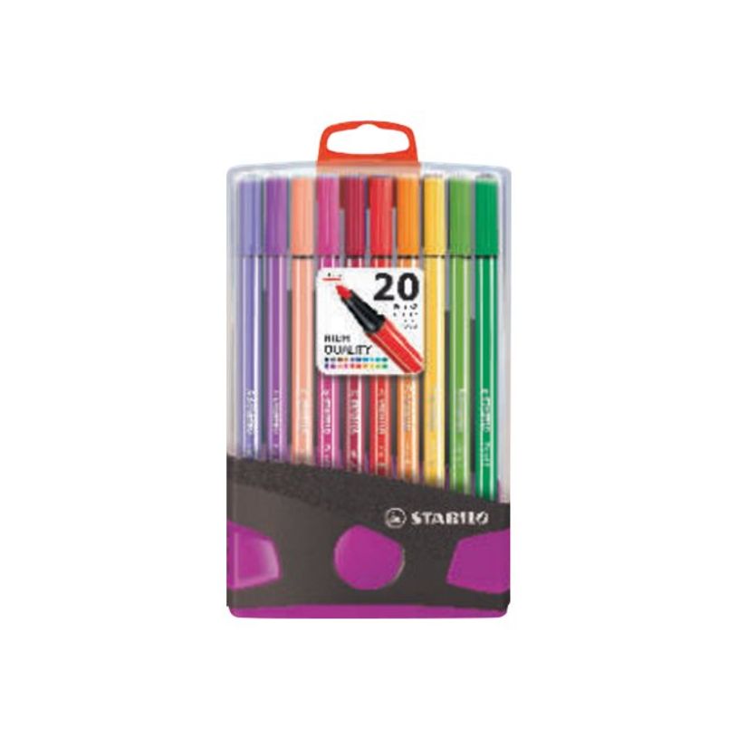 4006381551274-STABILO Pen 68 ColorParade - feutre - noir, vert, jaune, orange, brun, violet, vert clair, bleu d'outremer, rouge foncé, bleu prussien, lilas, gris foncé, bleu foncé, carmin, bleu turquoise, ocre foncé, azur, vert turquoise,-P_300031236_1-0
